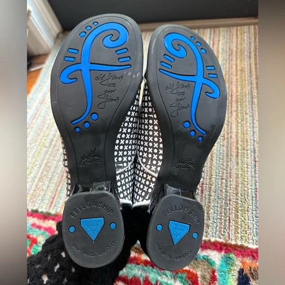 SOLD! Fluevog NEW Fellowship Martha x/o print contrast lace-up loafers -10/10.5 - Picture 15 of 16